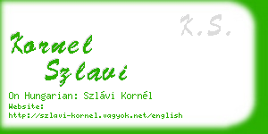kornel szlavi business card